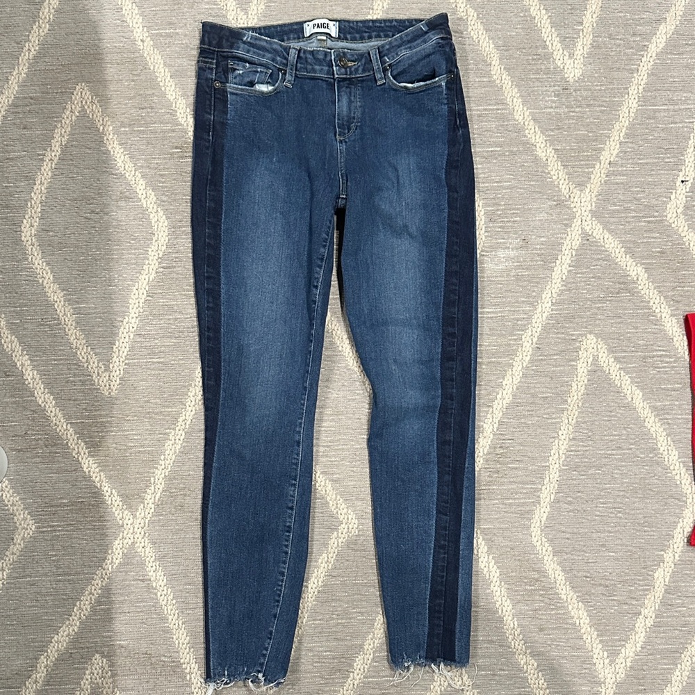 PAIGE Two-Tone. Ergo ankle  Blue Ankle Jeans size 29